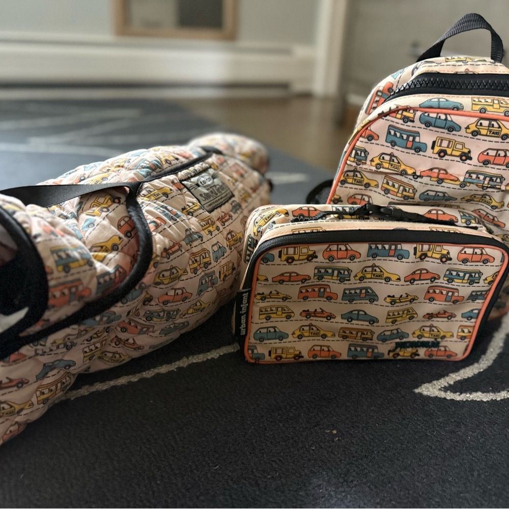 Colorful Car Print Bag Set